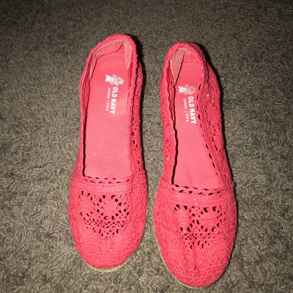 Old Navy Red Wedges